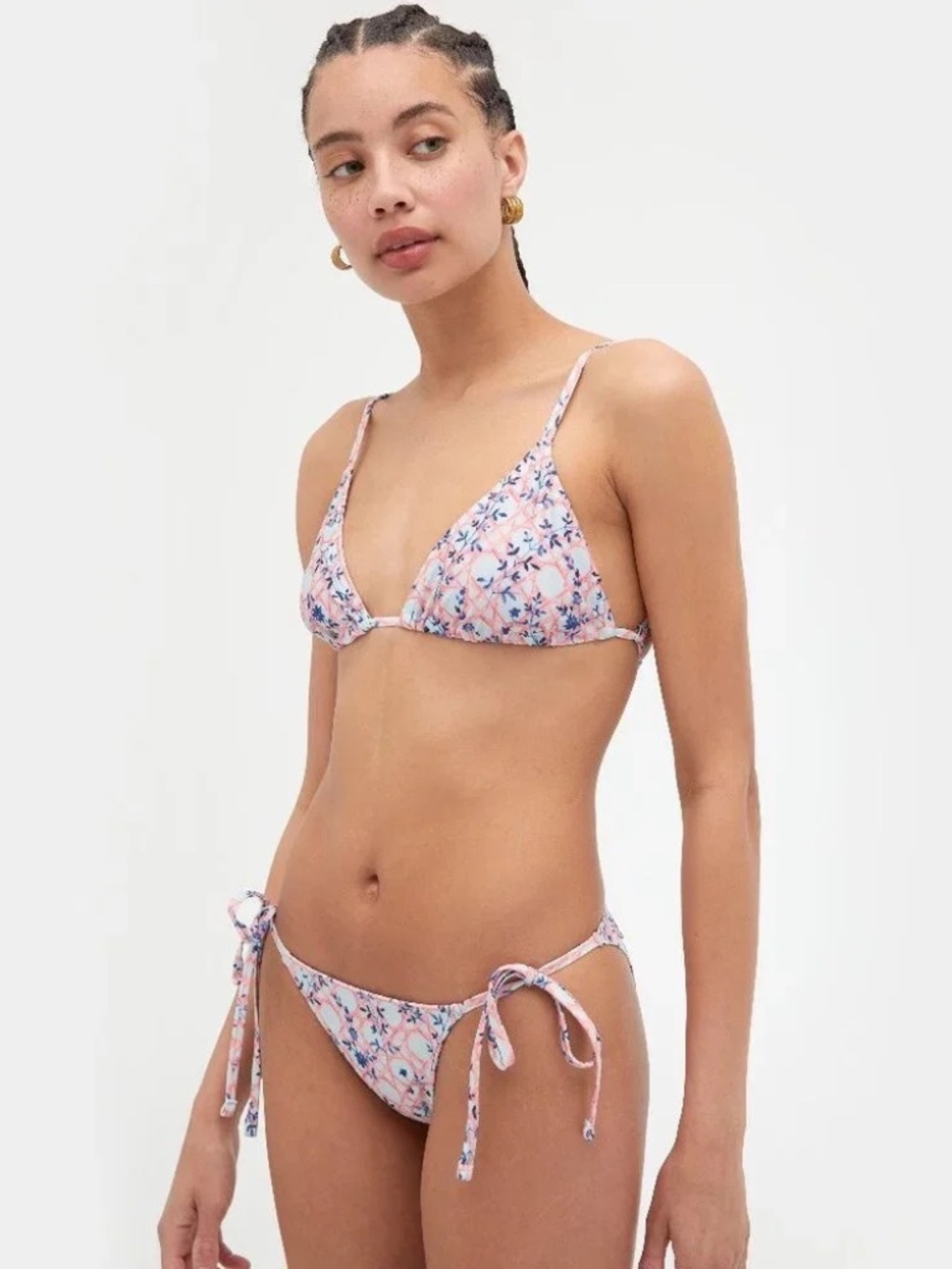 NWT Hill House Home The Alessia Bikini - Pink Basketweave Vine Size LP